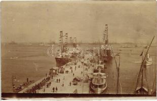 1911 Pola (?) Austro-Hungarian port, steamships, photo (EK)