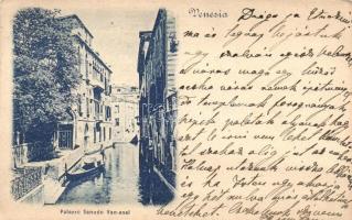 Venice, Venezia; Rio S. Cristoforo, Palazzo Sanudo Van-axel / bridge, canal, palace - 2 pre-1945 postcards