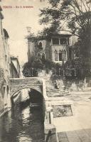 Venice, Venezia; Rio S. Cristoforo, Palazzo Sanudo Van-axel / bridge, canal, palace - 2 pre-1945 pos...