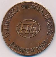 1983. XXII. Tornász Világbajnokság - Budapest 1983 Br emlékérem, műanyag tokban (60mm) T:1