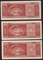 Bolívia 1945. 20B (3x) sorszámok egy ívből T:I