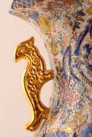 Kínai porcelán padlóváza, kézzel festett, jelzett. kopásnyomokkal, m: 60,5 cm