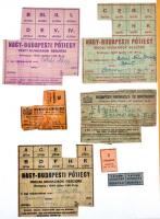 1943-1946. 17db élelmiszerjegy, több még ívben, közte Budapest 1943. "Budapesti Finomliszt- és ...