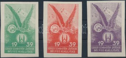 1939 Szegedi Szabadtéri játékok 3 klf színű vágott levélzáró