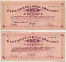 Budapest 1945. 100P "Élelmezési Kölcsönjegy" (2x) T:III