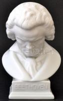 Herendi fehér mázas Beethoven mellszobor, jelzett (mélynyomás), hibátlan, m: 20 cm. / Herendi porcelain bust of Beethoven