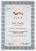 Csehország 1995. Eggenberg sörgyár részvénye 500.000K-ról T:II Czech Republic 1995. Eggenberg brewery share about 500.000 Korun C:XF