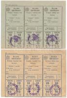 Budapest 1916. "Budapesti lisz- és kenyérjegy - pótjegy" ívben + 1942. "Állami kenyér...