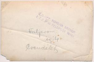 1914 Valjevo, akasztott emberek, Bogdán Arthur felvétele, pecséttel jelzett, feliratozott vintage fo...