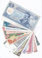 Vegyes 14db-os bankjegy tétel közte libériai, egyiptomi, szudáni, iraki és brazil bankjegyek + Franc...