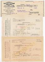 1928-1957. 11db klf díjnyugta biztosító cégektől, közte "Triesti Általános Biztosító Társulat&q...