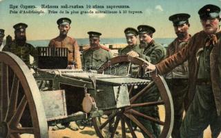Edirne, Andrinople; Plus grande mitraulleuse a 10 tuyaux / WWI machine gun with Bulgarian soldiers (EK)