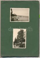 1940 Abbázia, vizuális napló 12 db 6x9 cm-es fotóval, a képen szereplők névsorával (az utolsó lapon)...