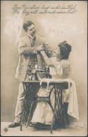 4 db RÉGI képeslap, vegyes minőségben; Ada, Mödling, Vác, romantikus pár / 4 pre-1945 postcards, mix...