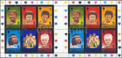 International Children Year 29 diff stamps + 2 diff blocks, Nemzetközi Gyermekév 29 klf bélyeg + 2 klf blokk 2 stecklapon