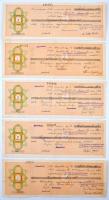 Kunmadaras 1948-1949. 5db kitöltött váltó bélyegzésekkel, 2db hátoldalán bélyeggel T:II,III