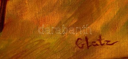 Glatz jelzéssel: Leány borjúval. Olaj, vászon, foltos, keretben,  69×44 cm