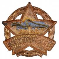 1955. "Díszszemle 1945-1955. április 4." zománcozott fém jelvény (42x42mm) T:2