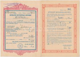 1950-1956. 10db-os vegyes magyar "Békekölcsön igazolás", "Biztosítási kötvény", ...