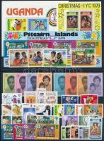 International Children Year 41 diff stamps + 3 diff blocks, Nemzetközi Gyermekév 41 klf bélyeg + 3 klf blokk 2 stecklapon