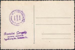 cca 1950 Ferenc Gergely (vagy Gergely Ferenc) parkettázó mester, pecséttel jelzett vintage reklám fo...