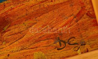 Dilinkó Sándor (1929-2014): Csendélet. Olaj, farost, jelzett, keretben, 60×42 cm