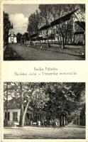 Palánka, Backa Palanka; Iskola utca, Dunai vendéglő / Skolska ulica, Dunavska restoracija / street, restaurant