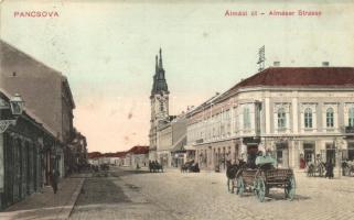 Pancsova, Almási út, Tyirilov Isza üzlete, kiadja Krausz Adolf / street, shop