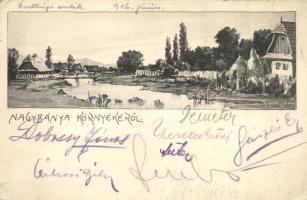Nagybánya, Baia Mare; Látkép, kiadja Steinfeld Mór és fia / general view, artist signed (EK)