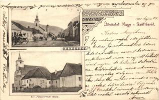 Nagyszőlős, Vynohradiv; utca, Szent Ferenc rendi zárda / street, nunnery, Art Nouveau (EK)