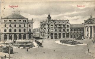 Nagyvárad, Oradea; Bémer tér, villamos / square, tram