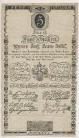 1806. 5G Bécsi városi bankócédula vízjellel T:III-,IV Habsburg Monarchy 1806. 5 Gulden Wiener-Stadt Banco-Zettel with watermark C:VG,G Kodnar 41., Adamo G39