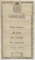 1806. 5G "Bécsi városi bankócédula" vízjellel T:III-,IV
Habsburg Monarchy 1806. 5 Gulden ...