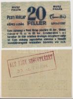 Budapest ~1920. 20f "Pesti Hírlap" + 10f "Általános Fogyasztási Szövetkezet" T:I...