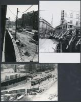 cca 1960 Budapesti villamosok tétele, 7 db vintage fotó, 9x14 cm