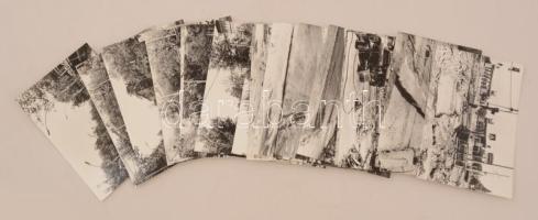 1989 Budapest, Földalatti vasút felújítása, 21 db vintage fotó feliratozva, 9x14 cm