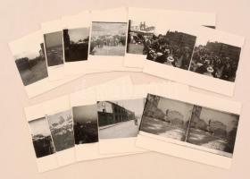 cca 1910 Budapesti sztereo felvételekről készült 11 db mai nagyítás, 13x18 cm