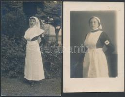 cca 1916 I. világháborús hadikórház nővérek fotólapon 7 db fotó, közte beállított műtétei jelenet, 9...