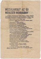 1956 A Nagy Imre kormány megalakulásáról szóló röplap