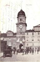 Fiume, Torre Civivca / tower, street, shops (EB)