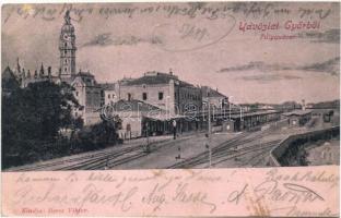 1899 Győr, Vasútállomás, kiadja Berec Viktor (fa)
