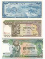 Vegyes: Kambodzsa 1956-1972. 100R + 1957-1975. 100R (2x) + 1973-1975. 500R + 2001. 100R + Laosz 2003...