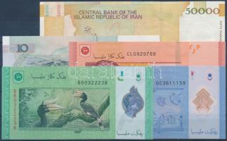 Vegyes: Irán 1992. 50.000R + Kína 1999. 10J + Malajzia 2012. 1R + 5R + 10R T:I-III 
Iran 1992. 50.0...