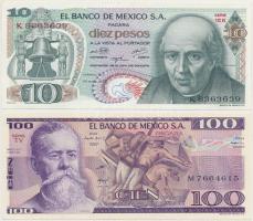 Mexikó 1975. 10P + 1981. 100P T:I Mexico 1975. 10 Pesos + 1981. 100 Pesos C:UNC