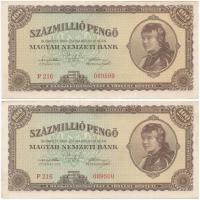 1946. 100.000.000P (4x) sorszámkövetők T:I-,II 
Adamo P27