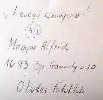 cca 1970 Magyar Alfréd: Levegőszennyezés, feliratozott vintage fotóművészeti alkotás, 29x39 cm