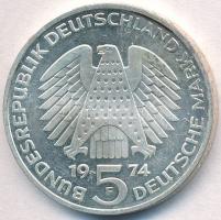 NSZK 1974F 5M Ag "25 éves az Alkotmány" T:2  
FRG 1974F 5 Mark Ag "25th Anniversary ...