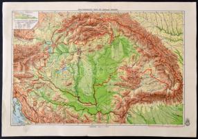 cca 1940 Magyarország hegy- és vízrajzi térképe, 1:25000, Magyar Királyi Honvéd Térképészeti Intézet, 30×43,5 cm