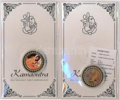 DN "Kámaszutra" 4db klf aranyozott Cu multicolor érem, német nyelvű leírással, tanúsítvánn...