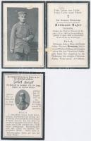 1917 Az I. világháborúban ütközetben elhunyt 2 német katona gyászjelentése. Az egyik sérüléssel / 1917 Obituary of two German soldiers, one with damage